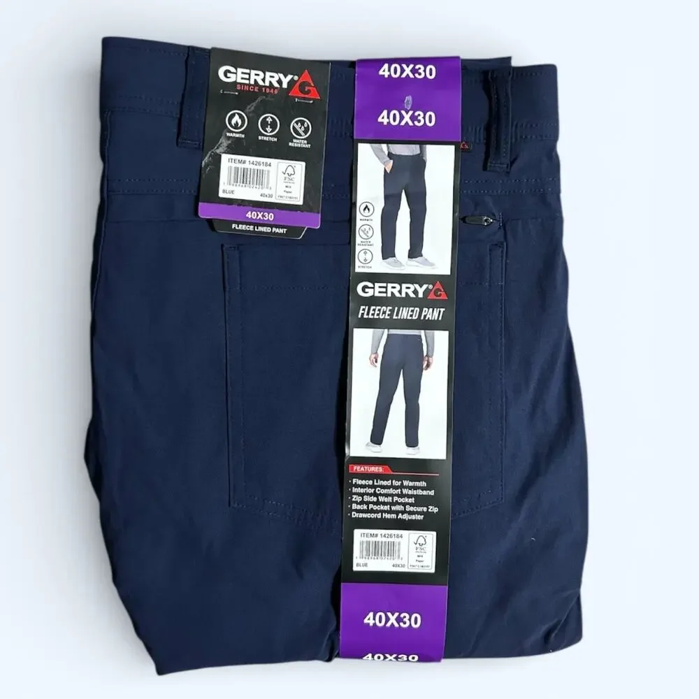 Gerry Men's Fleece Lined Pant Blue Size 40x30